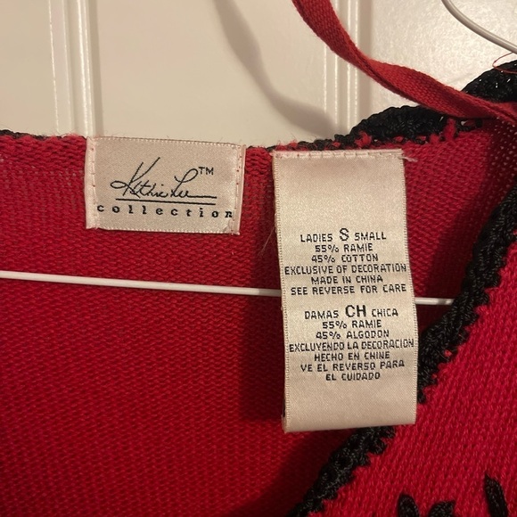 Kathie Lee Vintage Sweater Women’s S, RED & BLACK zip, peeling & stitching loss - Picture 2 of 12